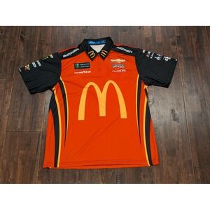 Larson Nascar Racing Shirt Mens XL Red Black NASCAR Monster Cup Series McDonalds